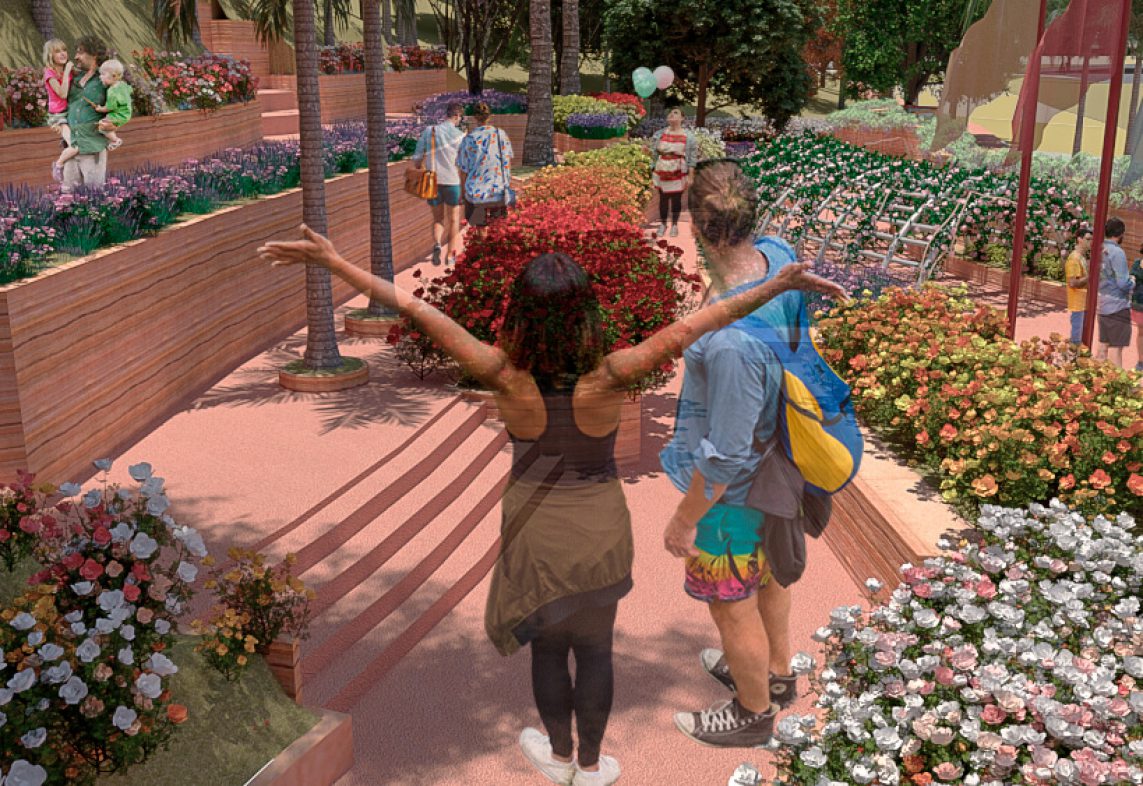 El camino incluye miradores y un centro de interpretación. Al final se ubica el escenario, apto para una multiplicidad de actividades. El camino incluye miradores y un centro de interpretación. Al final se ubica el escenario, apto para una multiplicidad de actividades.